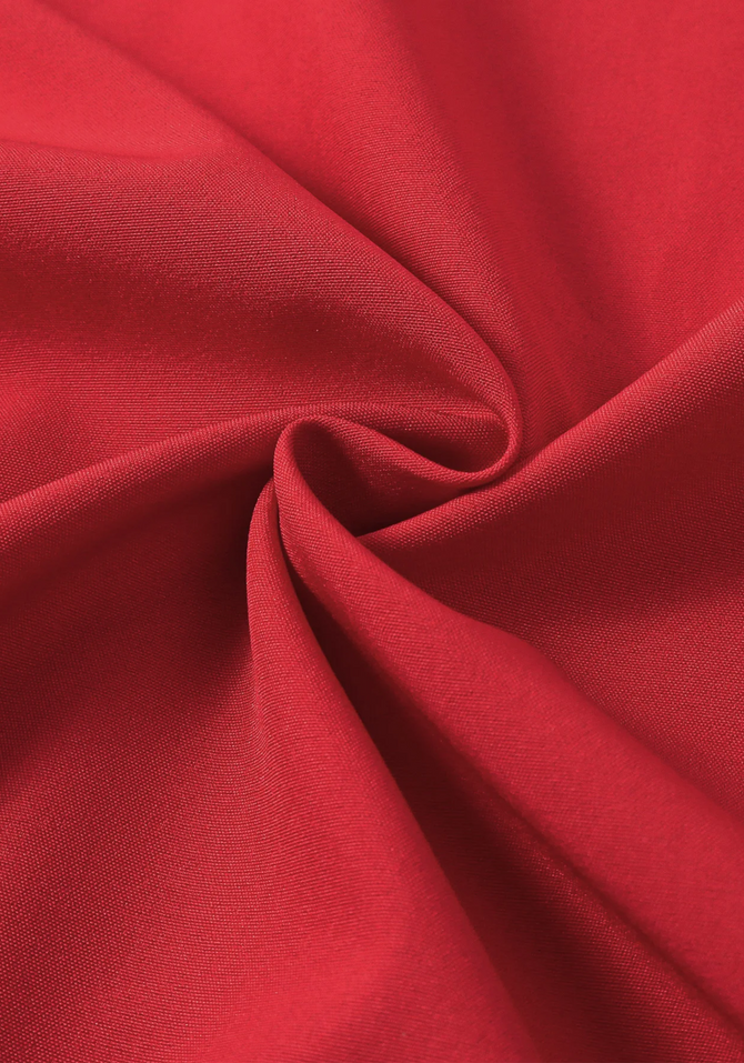 Strapless Ruched Detail A Line Midi Dress Red