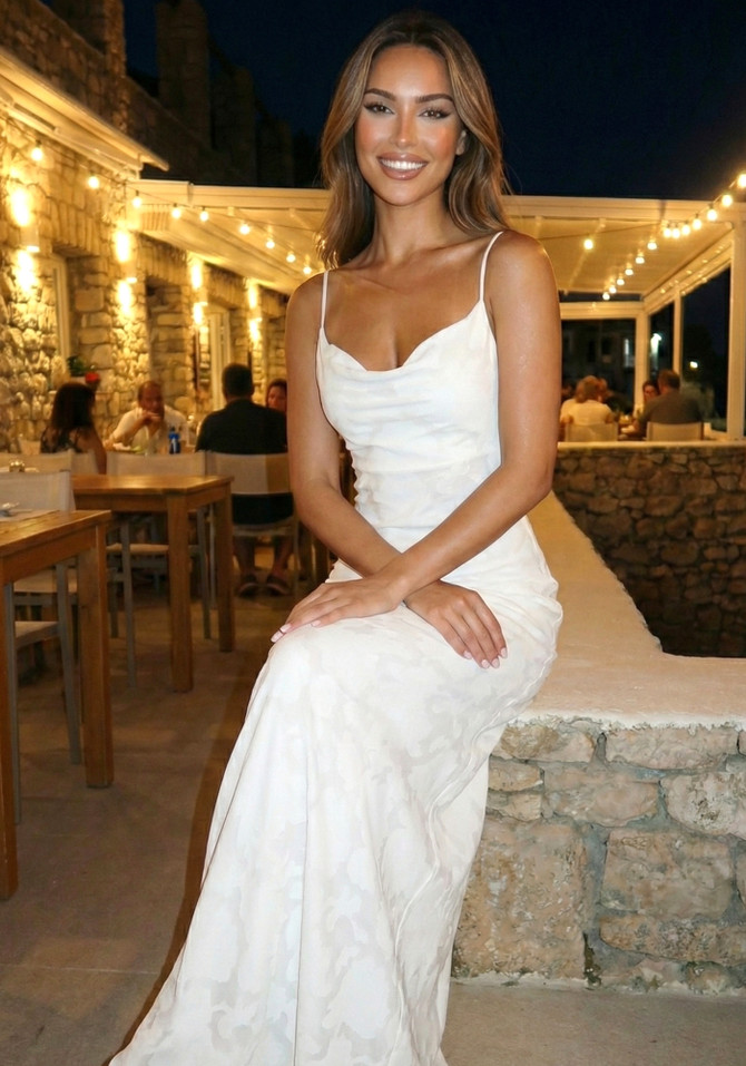 Floral Strappy Back A Line Maxi Dress White