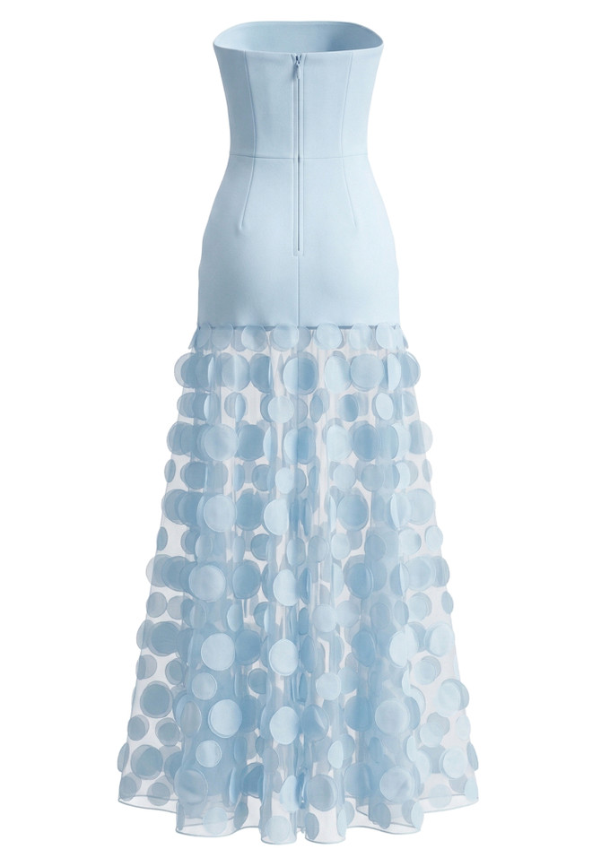 Strapless A Line Maxi Dress Light Blue