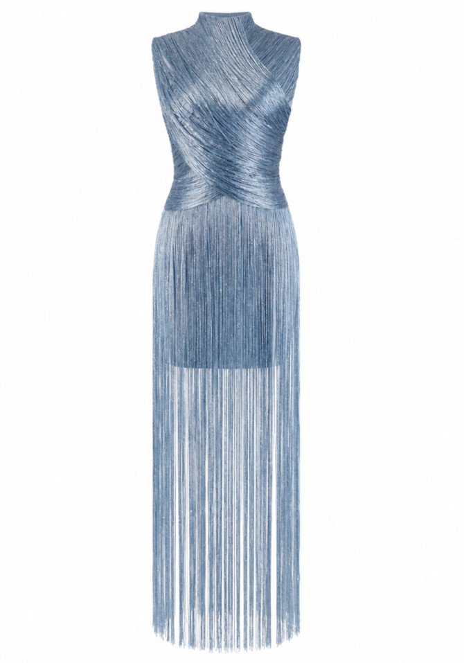 Tassel Detail Maxi Dress Blue