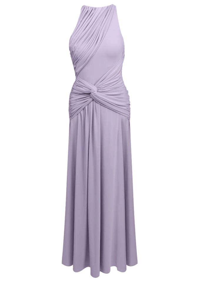Draped A Line Maxi Dress Lavender
