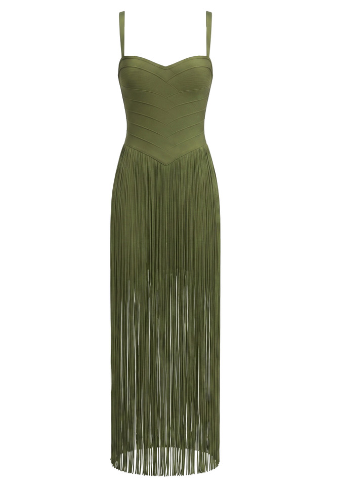 Tassel Detail Maxi Dress Green