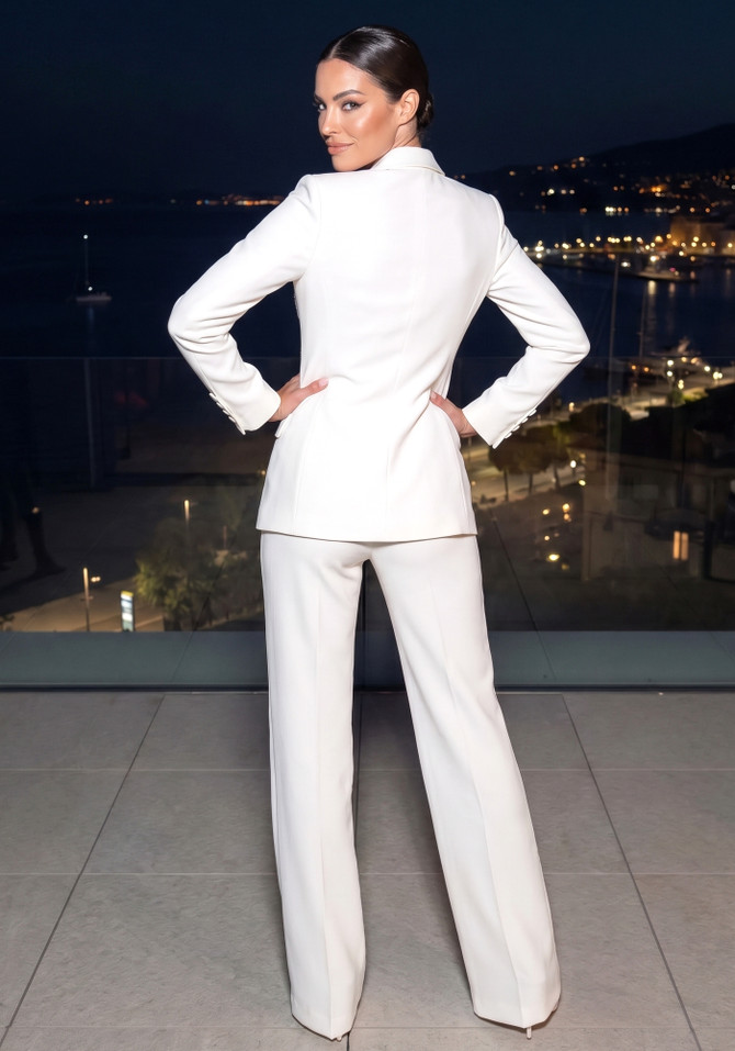 Sequin Detail Suit White