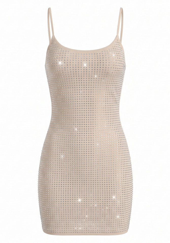 Embellished Dress Nude