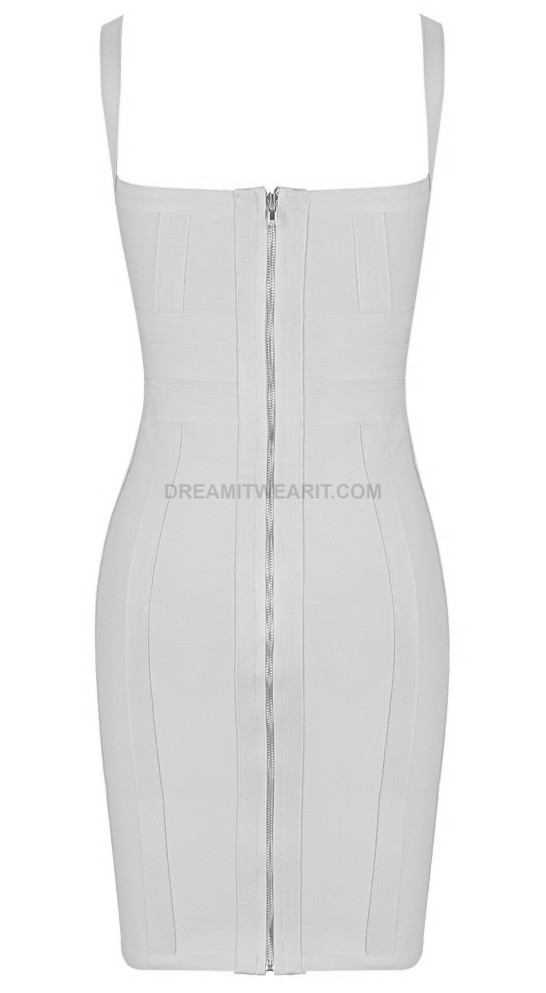 Cross Over Detail Dress White