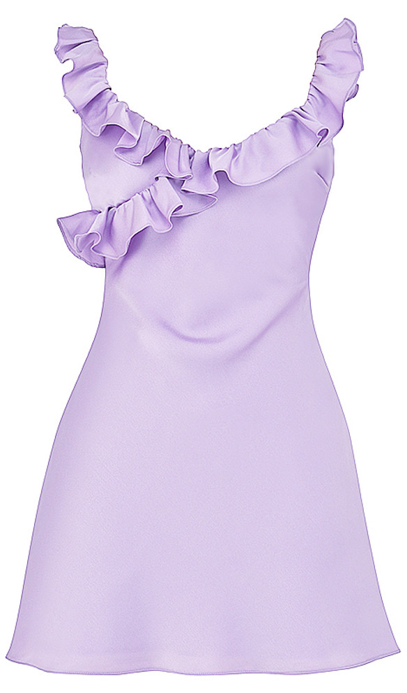 Ruffle Detail Backless Dress Lavender