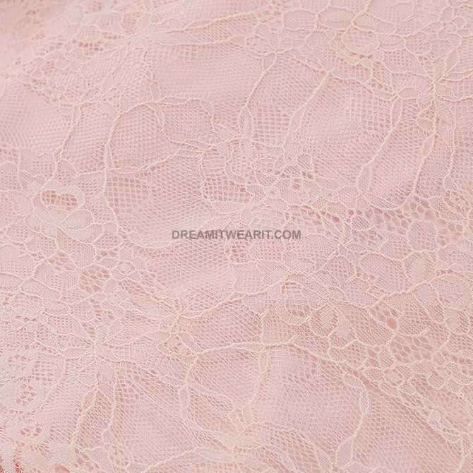Strapless Lace Bustier Ruffle Maxi Dress Pink