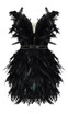 Strapless Feather Embellished Dress Black