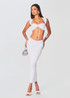 Ribbed Two Piece Maxi Dress White