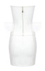 Strapless Corset Lace Up Peplum Dress White