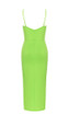 One Shoulder Draped Asymmetric Midi Dress Green