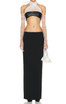 Halter Mesh Two Piece Maxi Dress Black White