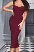 Bustier Structured Midi Dress Burgundy