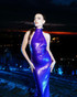 Halter Sequin Backless Maxi Dress Purple