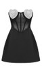 Strapless Heart Bustier A Line Dress Black