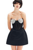 Strapless Heart Bustier A Line Dress Black