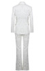 Long Sleeve Sequin Lace Suit White