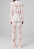 Long Sleeve Sequin Lace Suit White