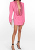 Embellished Backless Blazer Dress Hot Pink