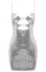 Cut Out Detail Sequin Dress Silver