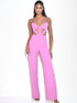 Bustier Cut Out Jumpsuit Pink