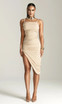 Ruched Asymmetric Dress Nude