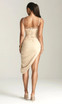 Ruched Asymmetric Dress Nude