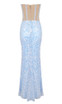 Strapless Draped Corset Sequin Dress Blue