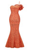 Ruffle Off Shoulder Sequin Maxi Dress Orange