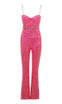 Belt Detail Sequin Jumpsuit Hot Pink