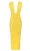 Bustier Ruched Maxi Dress Yellow