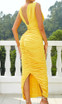 Bustier Ruched Maxi Dress Yellow