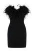 Strapless Feather Dress Black