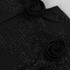 Flower Detail Sparkly Midi Dress Black