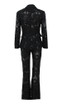 Long Sleeve Sequin Lace Suit Black