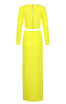 Long Sleeve Star Detail Two Piece Maxi Dress Yellow