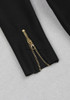Long Sleeve Off Shoulder Belt Midi Dress Black