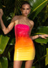 Strapless Sequin Dress Rainbow