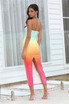 Strapless Design Sequin Midi Dress Rainbow