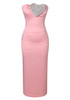 Crystal Heart Strapless Midi Dress Pink