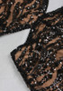 Long Sleeve Feather Sequin Jumpsuit Black