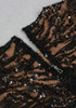 Long Sleeve Feather Sequin Jumpsuit Black