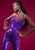 Bustier Sequin Jumpsuit Purple