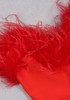 Strapless Feather Dress Red