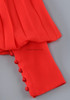 Long Sleeve Pleated Maxi Dress Red