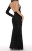 One Sleeve Sequin Mermaid Maxi Dress Black