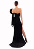 Crystal Strapless Mermaid Maxi Velvet Dress Black