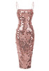 Big Sequin Midi Dress Pink