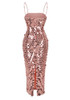 Big Sequin Midi Dress Pink