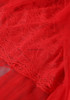 Strapless Lace Bustier Ruffle Maxi Dress Red